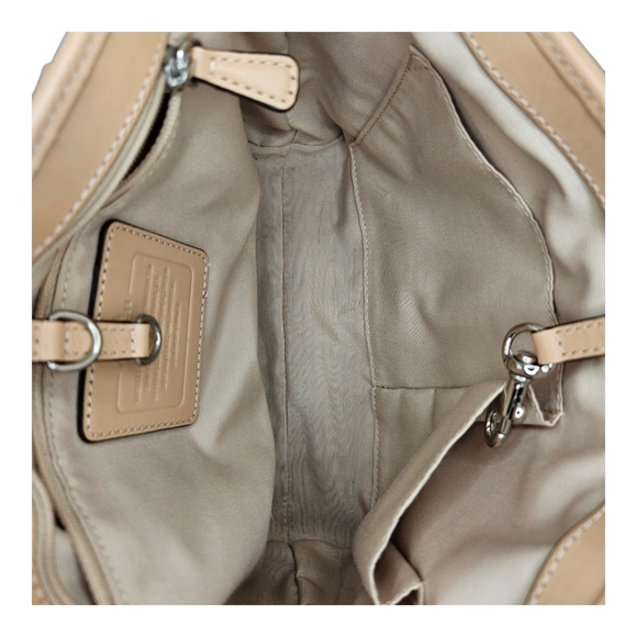 Coach Pink Peyton Zebra Stripe Small Tote with Silver Accents - Picture 2 of 11